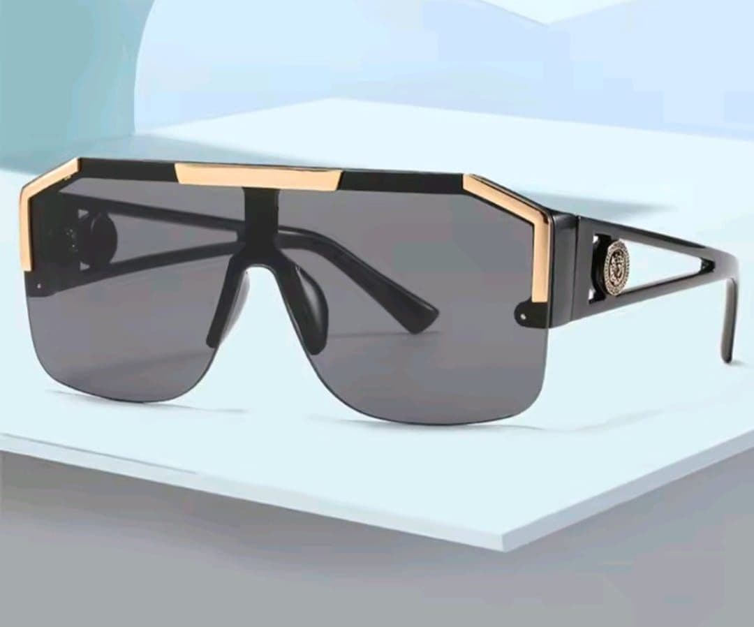 Sizable Square Sunglasses with Lion Head